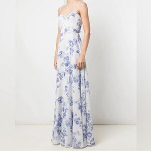 Floral Blue and White Maxi Dress